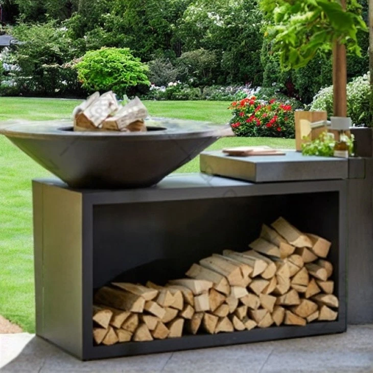 Bbq Table Pit Corten Steel