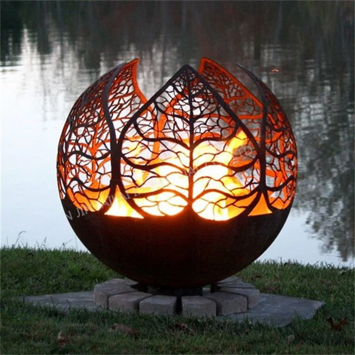 Corten laserskärande blomboll