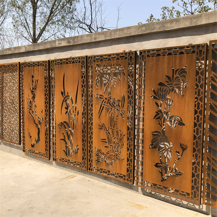 Utomhusdekoration Corten Steel Screen Panel