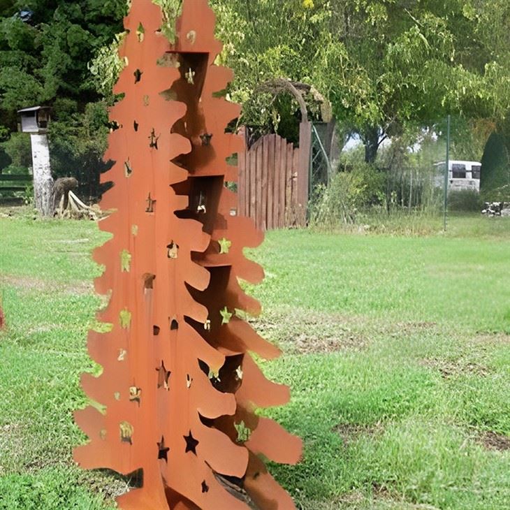 Tree Shape Wall Art Corten Steel Metal Craft
